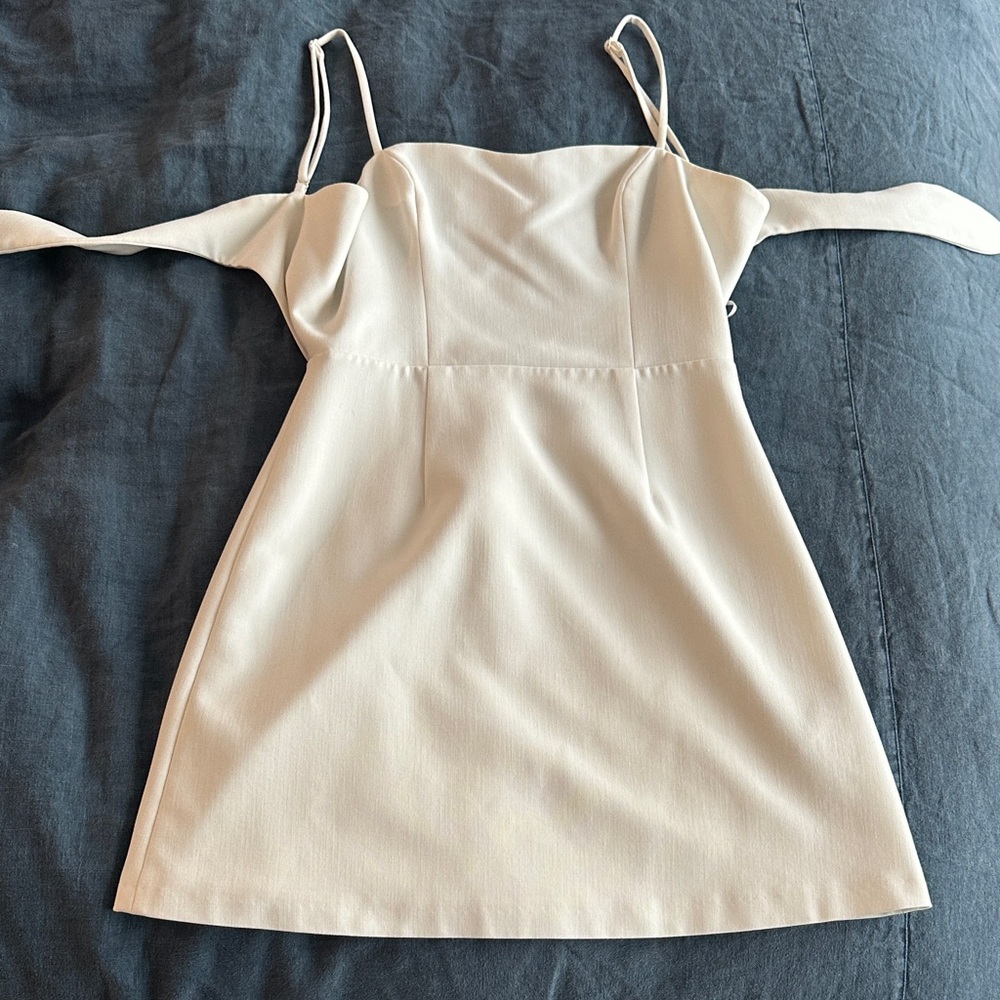 French Connection Cream Dress with Navy Label